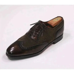 Bontoni Brown Calf Leather & Suede Wingtip Dress Shoes EU 42 - US 9